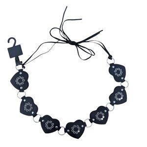 Women's Windsor faux leather medallion belt, black, size OS